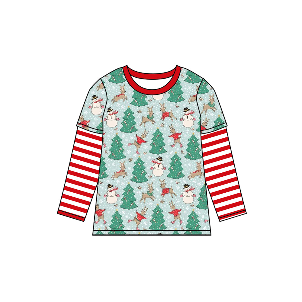 Baby Boys Christmas Tree Snowman Tee Shirts Tops Preorder