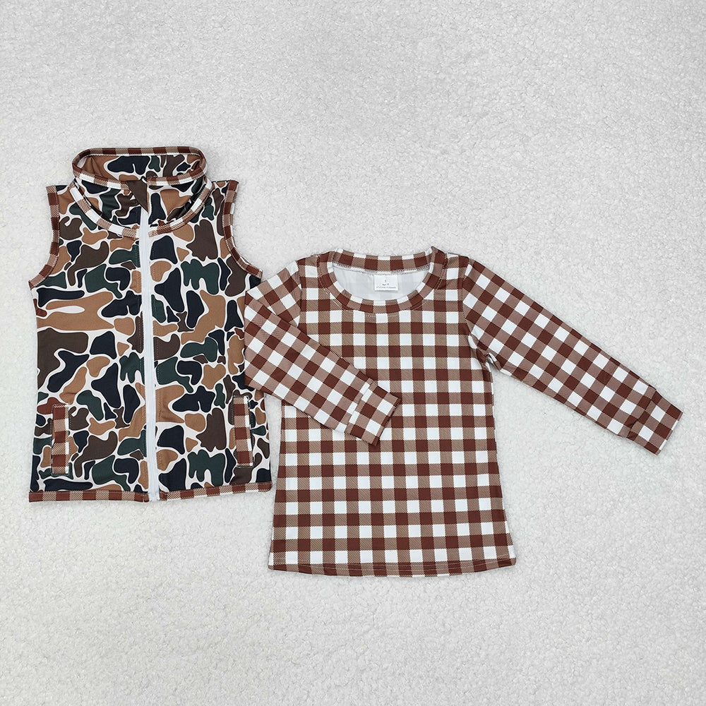 Baby Boys Camo Hunting Tops Vest 2pcs Sets