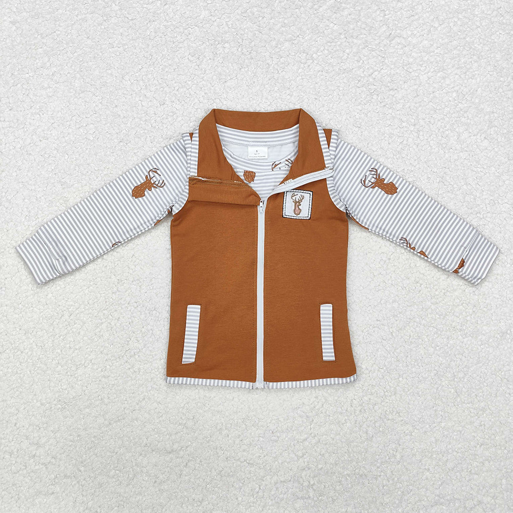 Baby Boys Deer Hunting Tops Vest 2pcs Sets