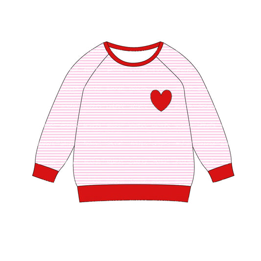 Baby Girls Pink Stripes Heart Long Sleeve Tee Shirts Tops Preorder