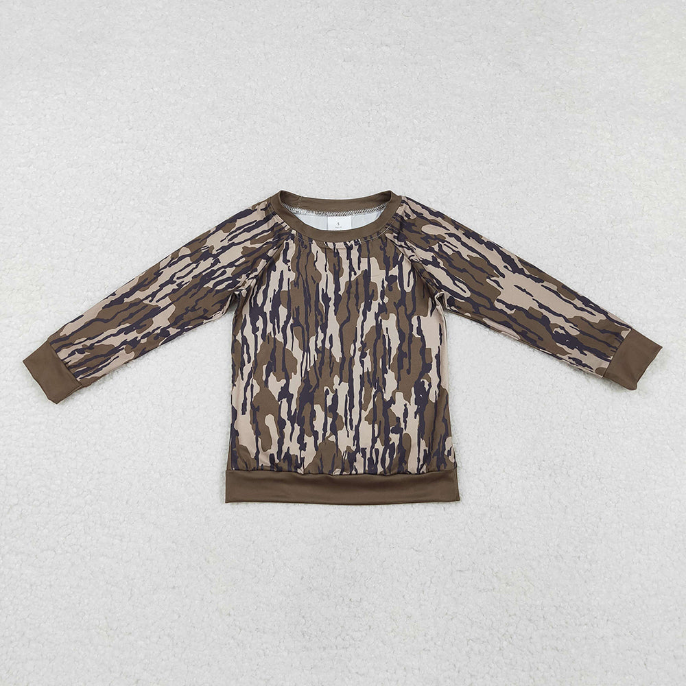 Baby Boys Dark Green Camo Long Sleeve Tee Shirts Tops