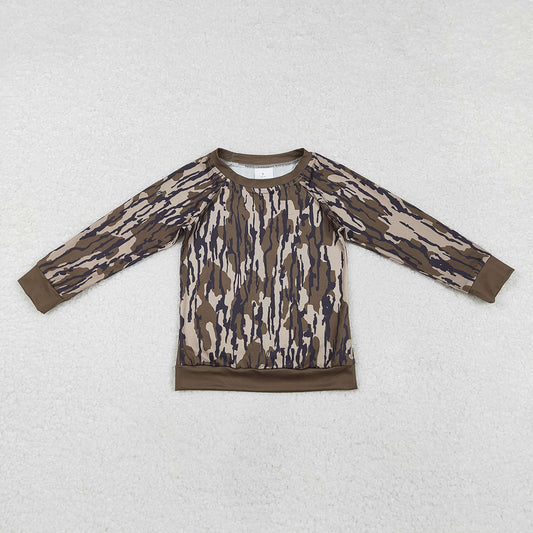 Baby Boys Dark Green Camo Long Sleeve Tee Shirts Tops