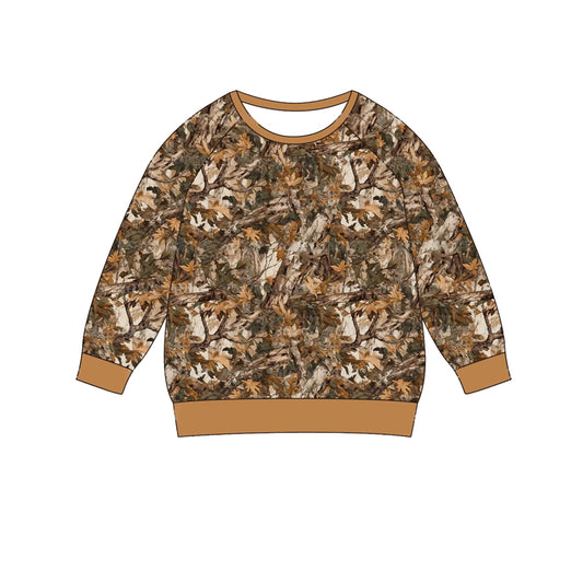 Baby Boys Brown Camo Leaves Long Sleeve Tee Shirts Tops Preorder