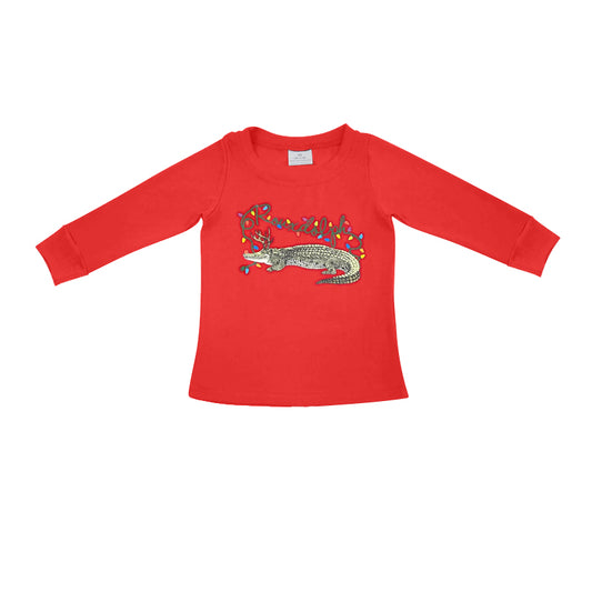 Baby Boys Christmas Red Crocodile Long Sleeve Tops Preorder