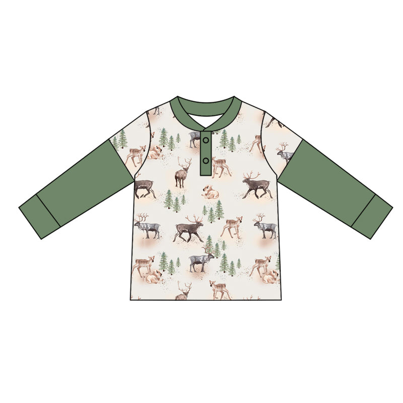 Baby Boys Hunting Deer Long Sleeve Tee Shirts Tops Preorder