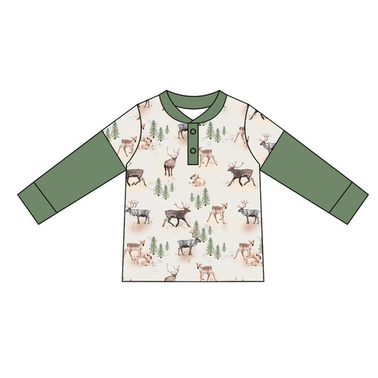 Baby Boys Hunting Deer Long Sleeve Tee Shirts Tops Preorder