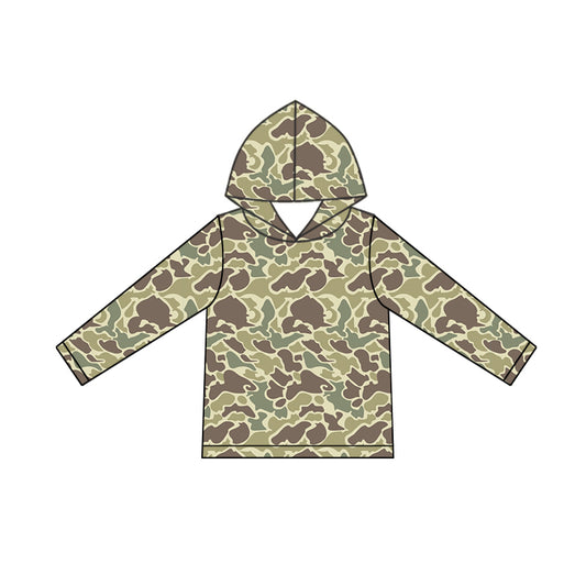 Baby Boys Light Green Camo Long Sleeve Hooded Tops Preorder