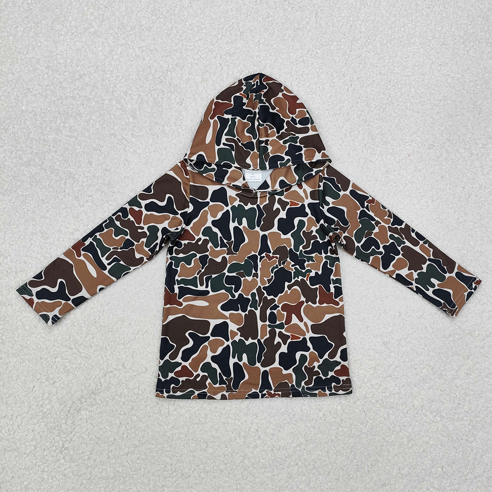 Sibling Baby Boys Camouflage Hooded Long Sleeve Tee Shirts Tops