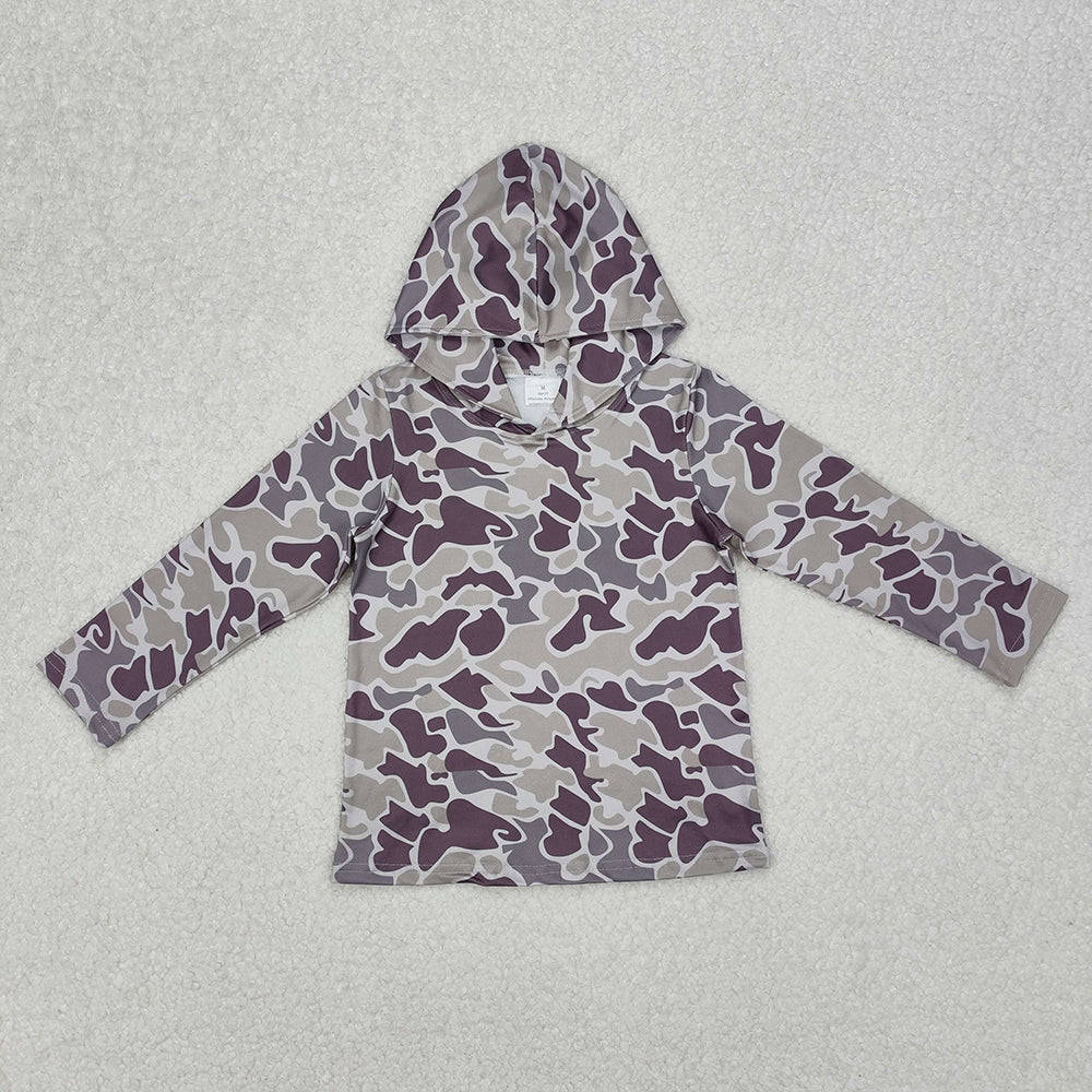 Baby Boys Green Camo Long Sleeve Hooded Tops