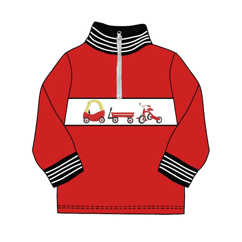 Baby Boys Christmas Toy Cars Zip Long Sleeve Pullovers Tops Preorder