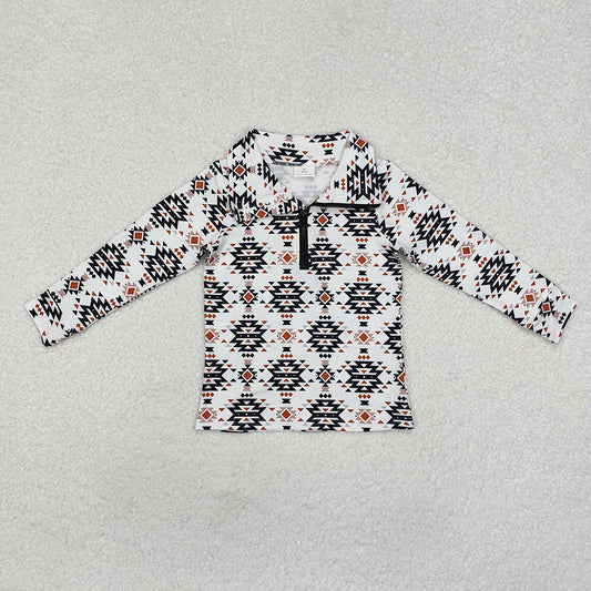 Baby Boys Western Aztec Zip Quater Pullovers Tops