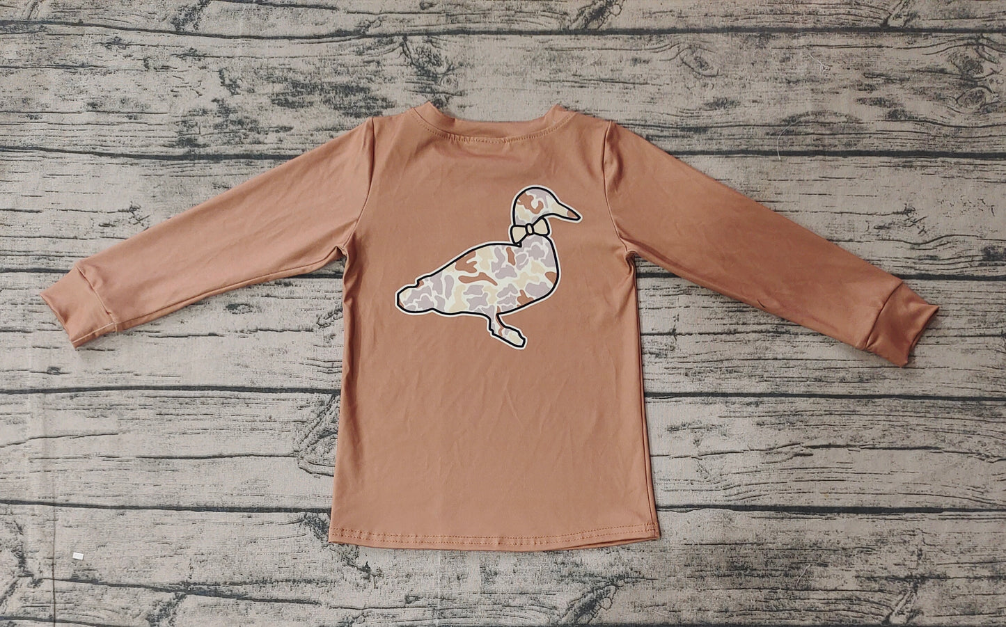 Baby Boys Brown Camo Ducks Long Sleeve Tee Shirts Tops