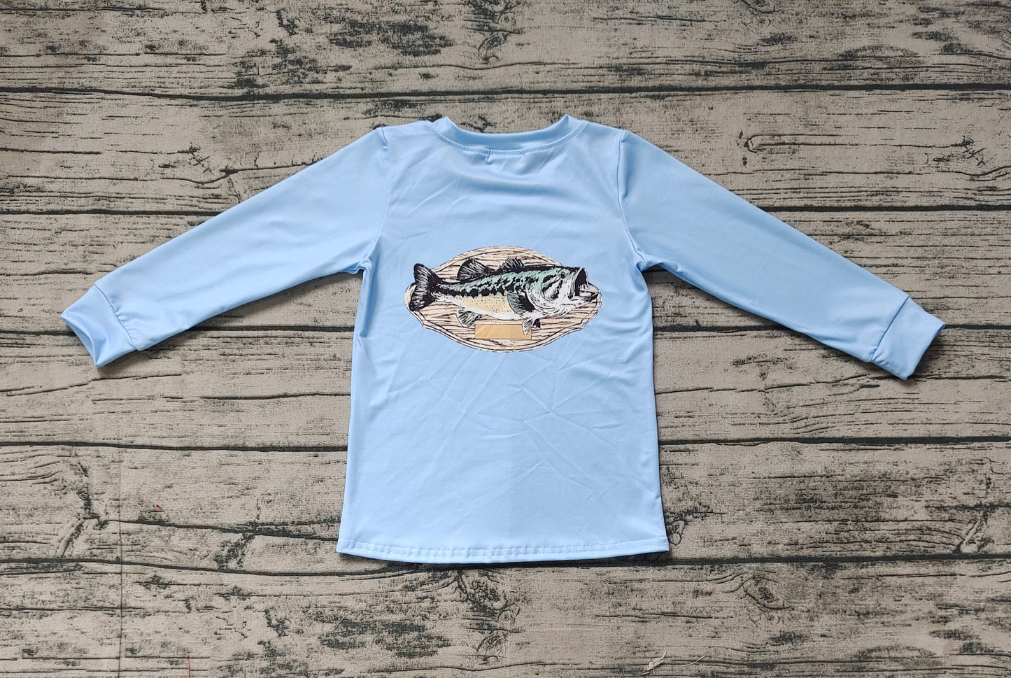 Baby Boys Blue Fishing Long Sleeve Tee Shirts Tops