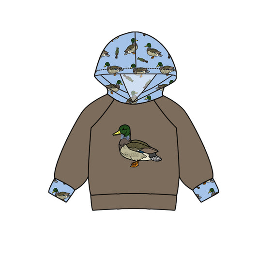 Baby Boys Duck Hooded Long Sleeve Tops Preorder