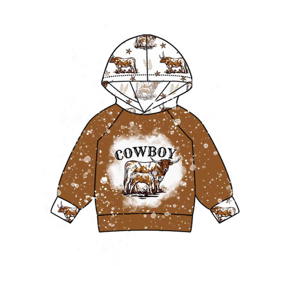 Baby Boys Cowboy Western Hooded Long Sleeve Tops Preorder