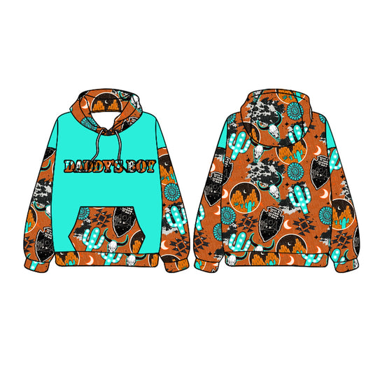 Baby Boys Daddy's Boy Hooded Pocket Western Cactus Tops Preorder