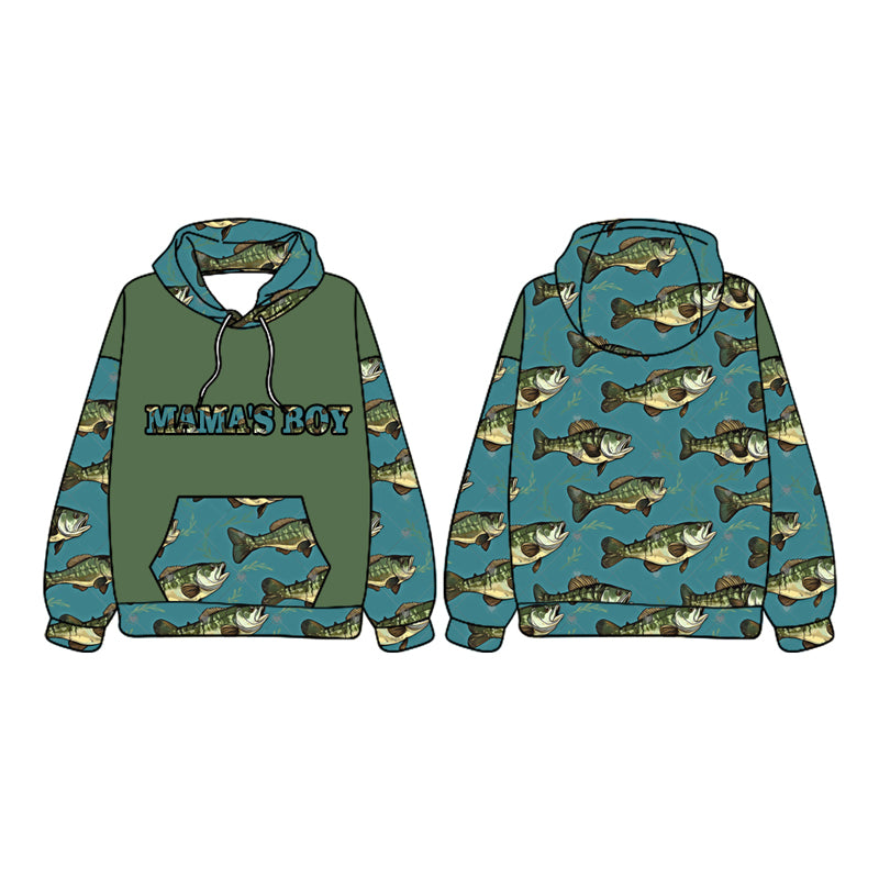 Baby Boys Mama's Boy Hooded Pocket Fishing Tops Preorder