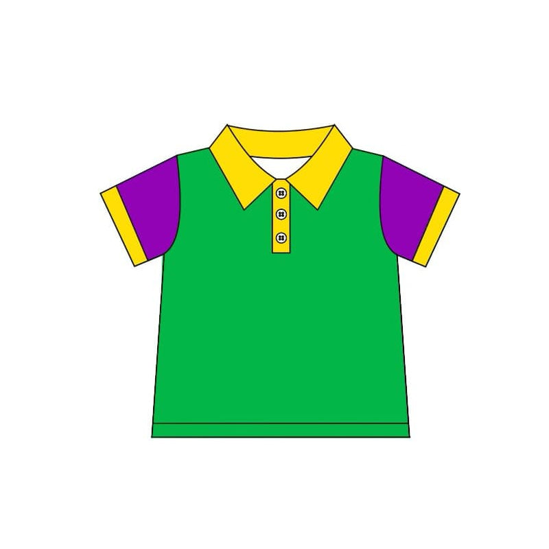 Baby Boys Mardi Gras Green Short Sleeve Tee Shirts Tops Preorder