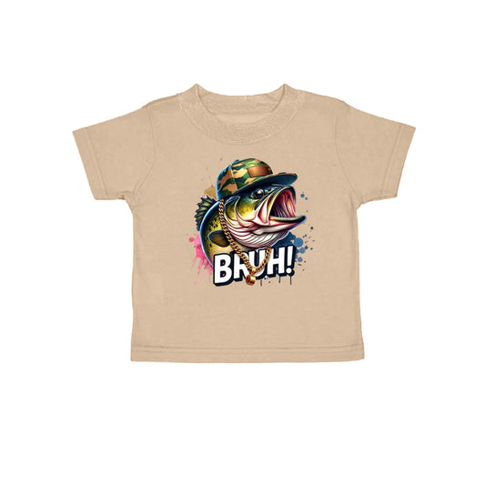 Baby Boys Khaki Fish Camo Short Sleeve Tee Shirts Tops Preorder