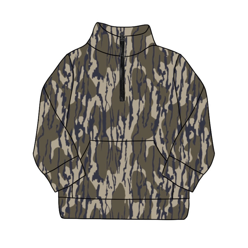 Baby Boys Bottomland Camo Zip Pocket Pullovers Tops Preorder