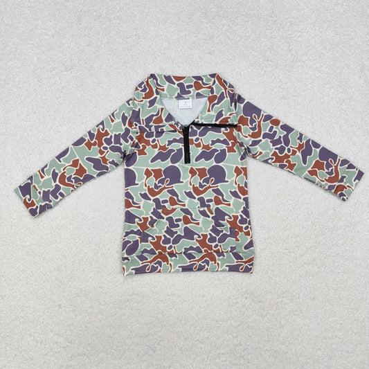 Sibling Baby Boys Long Sleeve Southern Camo Zip Pullovers Top