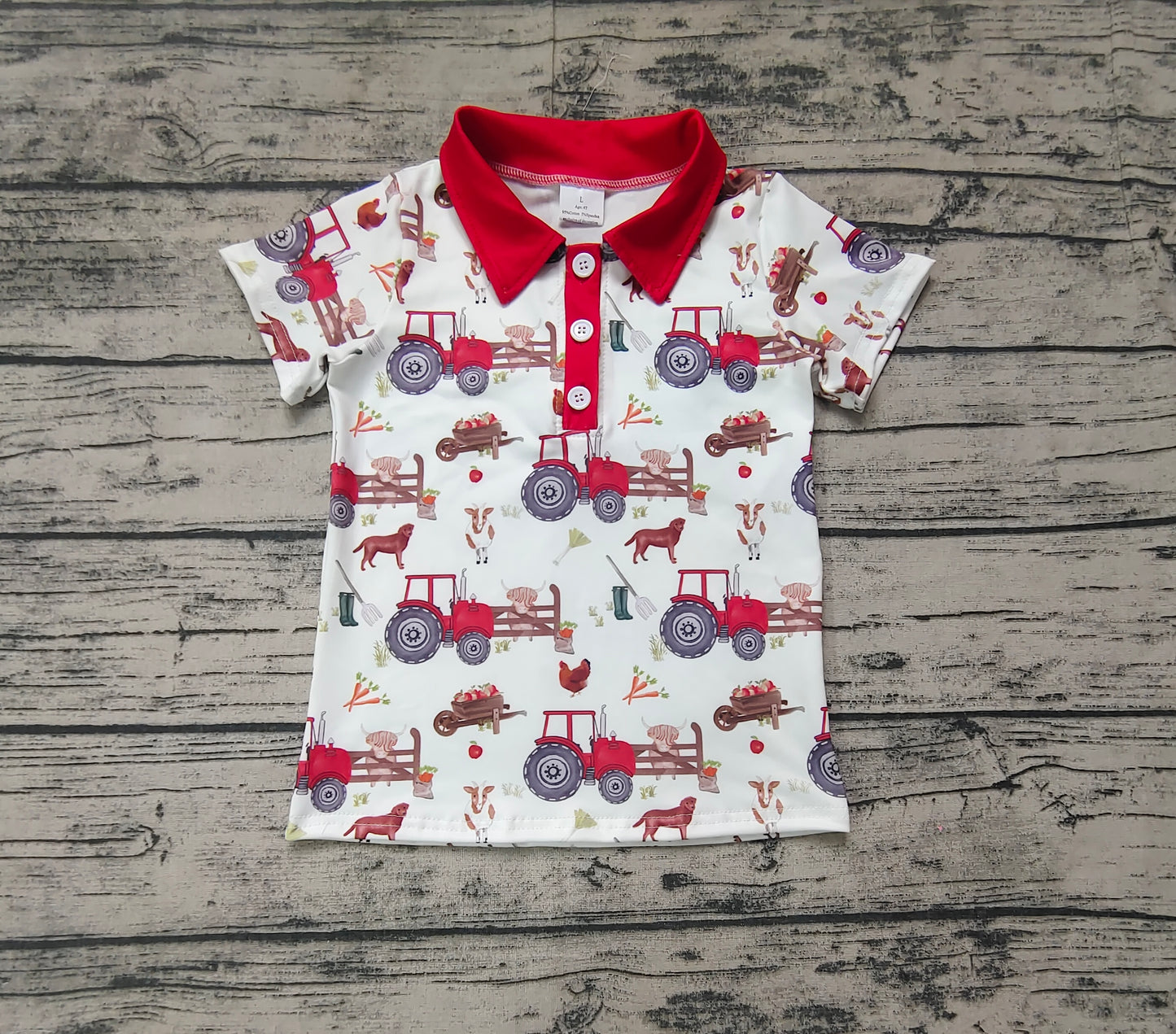 Baby Boys Farm Trucks Short Sleeve Tee Shirts Tops Preorder