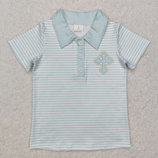 Sibling Baby Boys Short Sleeves Rabbits Cross Button Polo Shirts Top