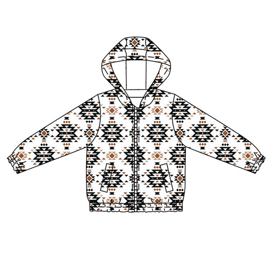 Baby Boys Western Aztec Zip Pocket Hooded Tops Preorder