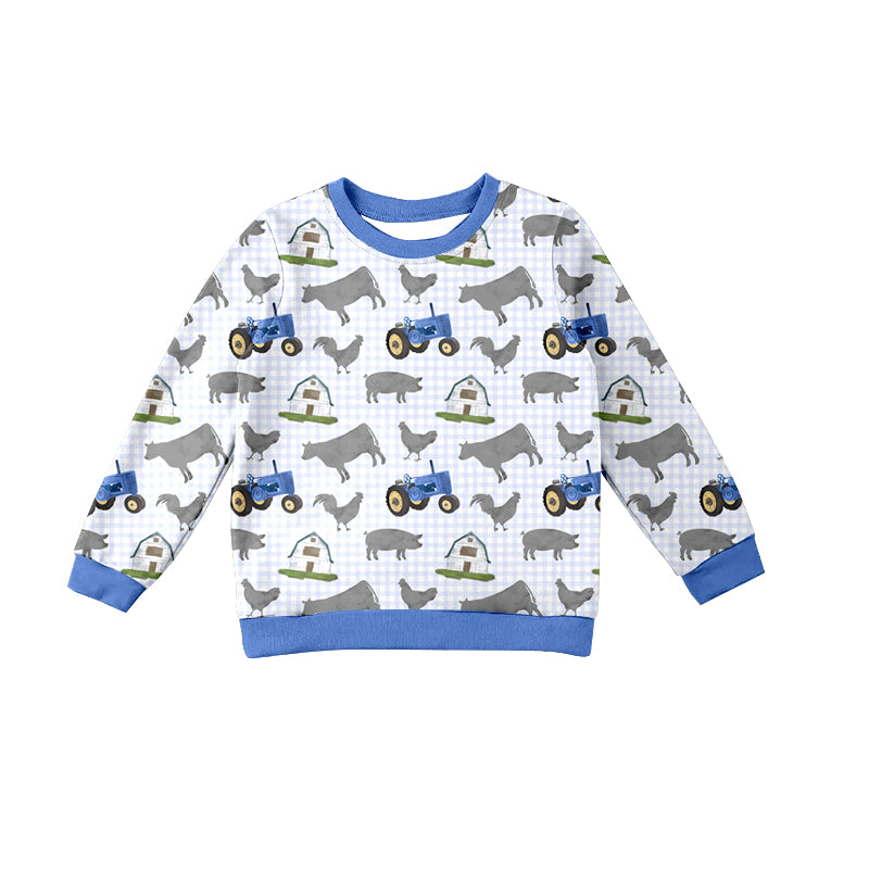 Baby Boys Farm House Chicken Long Sleeve Tee Shirts Tops Preorder