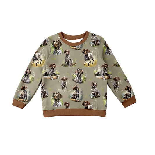 Baby Boys Dog Hunting Field Long Sleeve Tee Shirts Tops Preorder