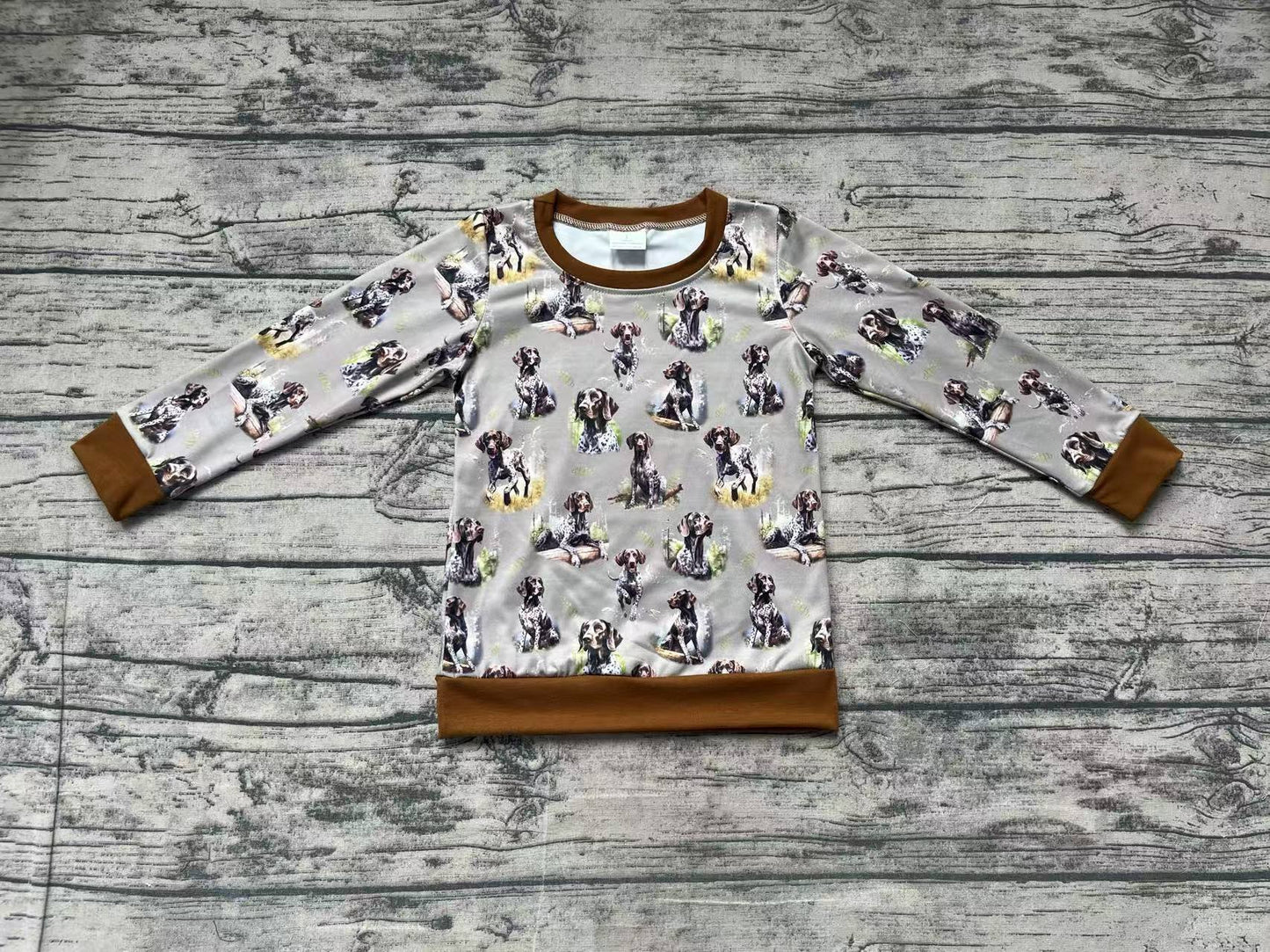 Baby Boys Dog Hunting Field Long Sleeve Tee Shirts Tops Preorder