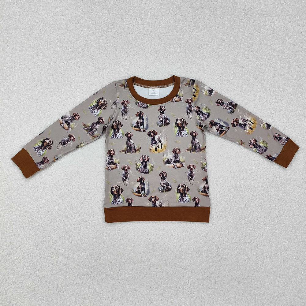 Baby Boys Dog Hunting Field Long Sleeve Tee Shirts Tops