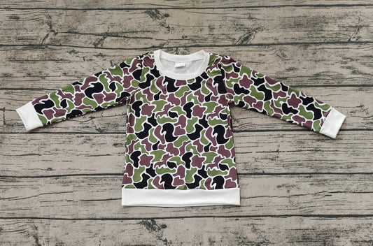 Baby Boys Green Camouflage Long Sleeve Tee Shirts Tops