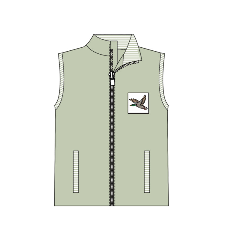 Baby Kids Green Duck Zip Pocket Vest Tops preorder