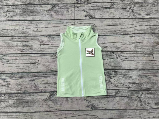 Baby Kids Green Duck Zip Pocket Vest Tops preorder