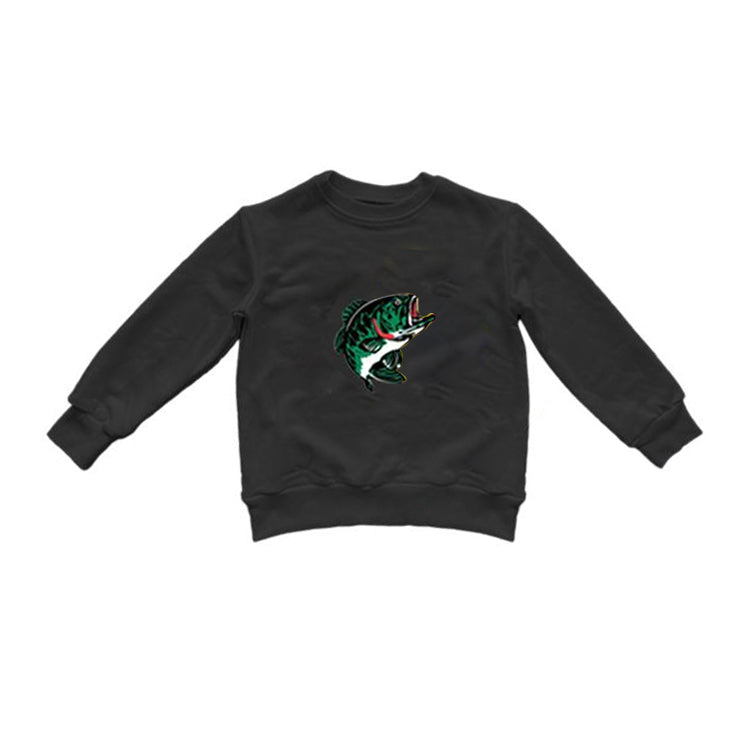 Baby Boys Black Fishing Long Sleeve Tee Shirts Tops Preorder