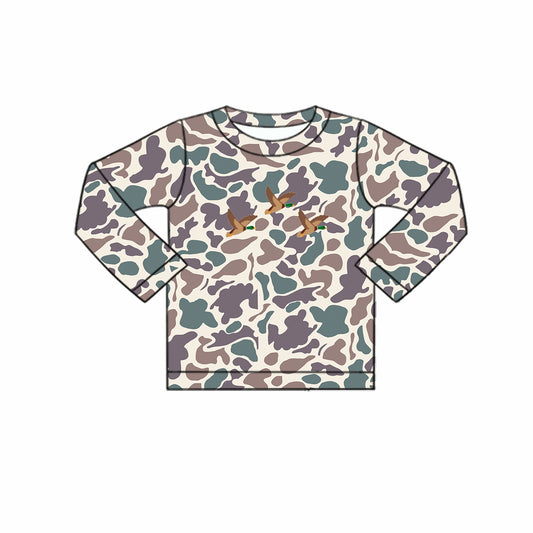 Baby Boys Camo Ducks Hunting Long Sleeve Tee Shirts Tops Preorder