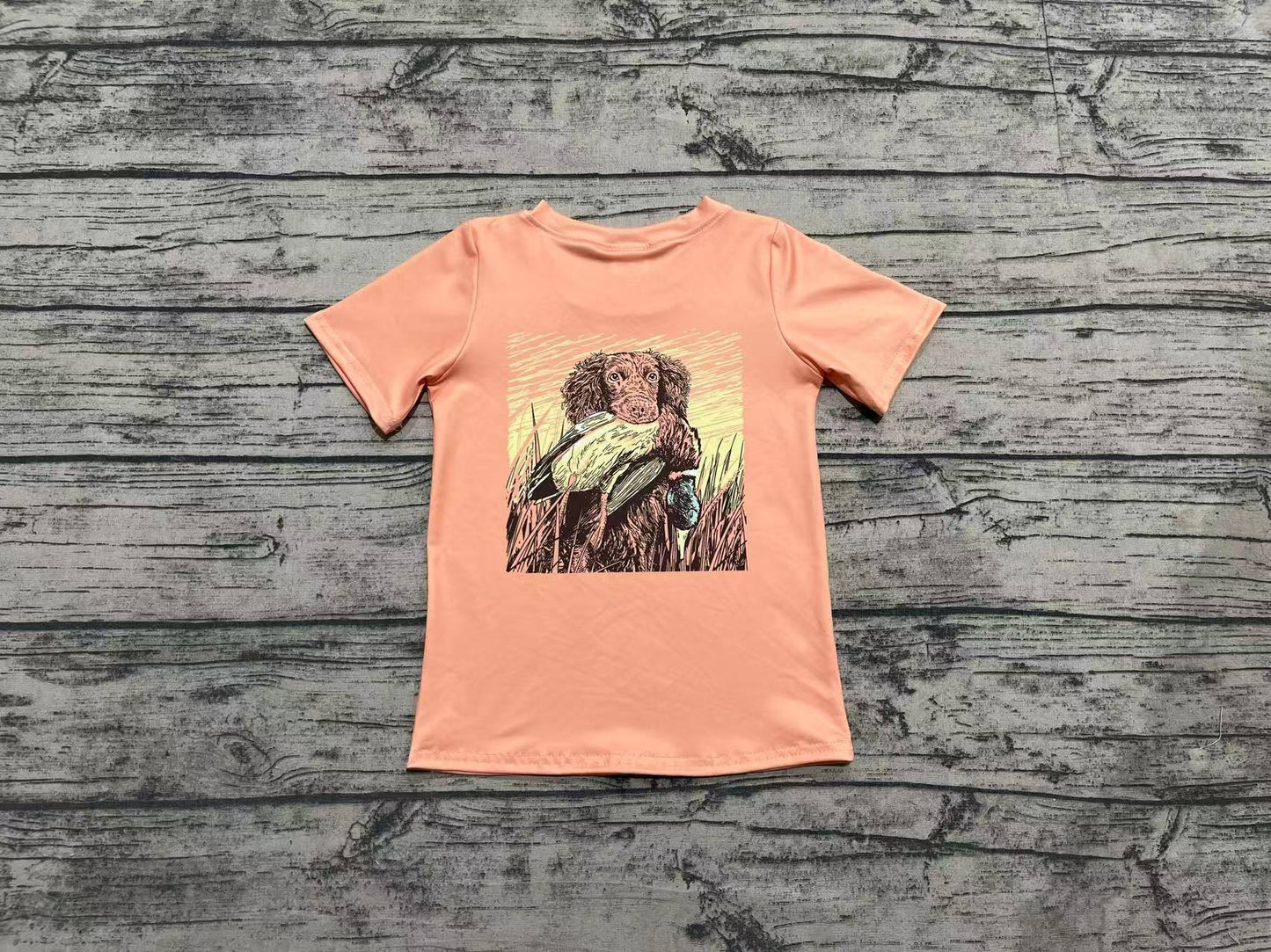 Baby Boys Orange Dog Duck Hunting Tee Shirts Tops