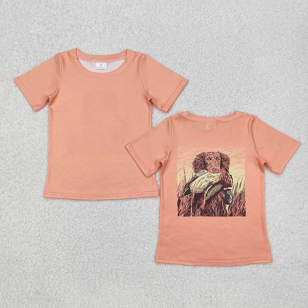 Baby Boys Orange Dog Duck Hunting Tee Shirts Tops