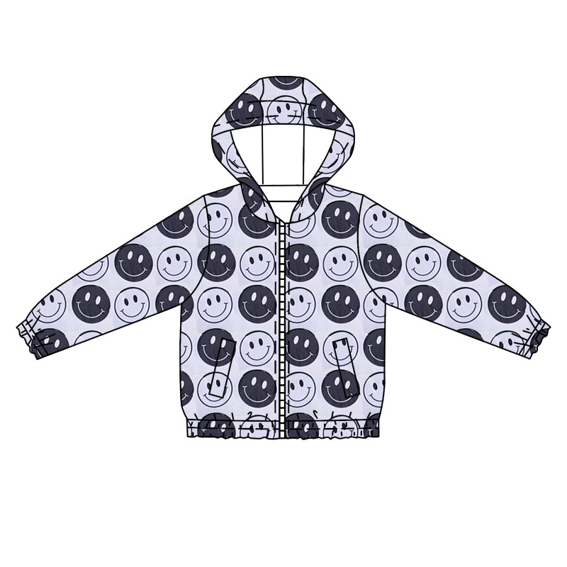 Baby Boys Grey Smile Hooded Top Zip Tops Preorder