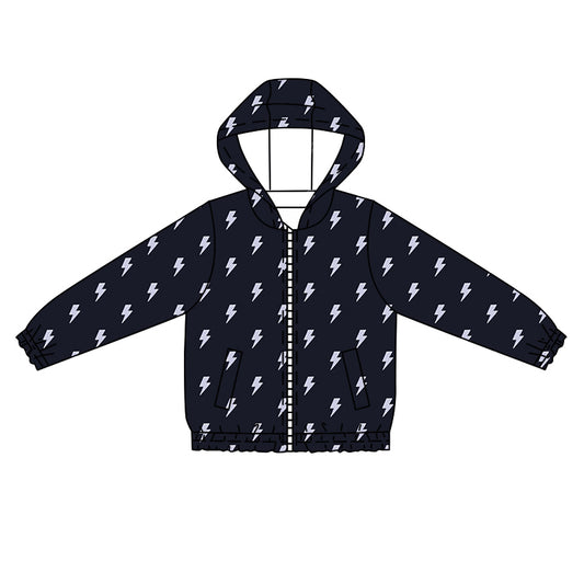 Baby Boys Black White Flash Hooded Top Zip Tops Preorder