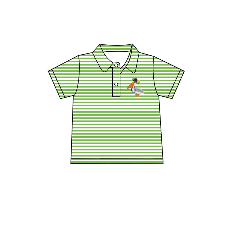 Baby Boys Green Bird Short Sleeve Tee Shirts Tops Preorder