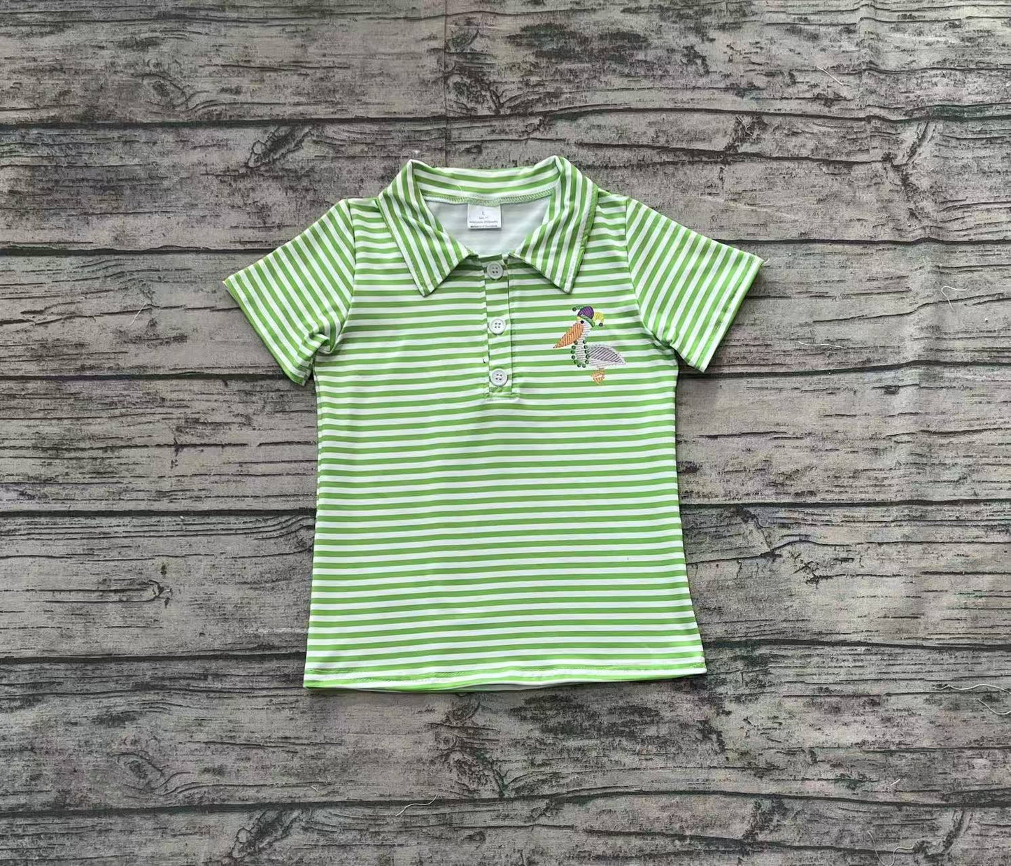 Baby Boys Green Bird Short Sleeve Tee Shirts Tops