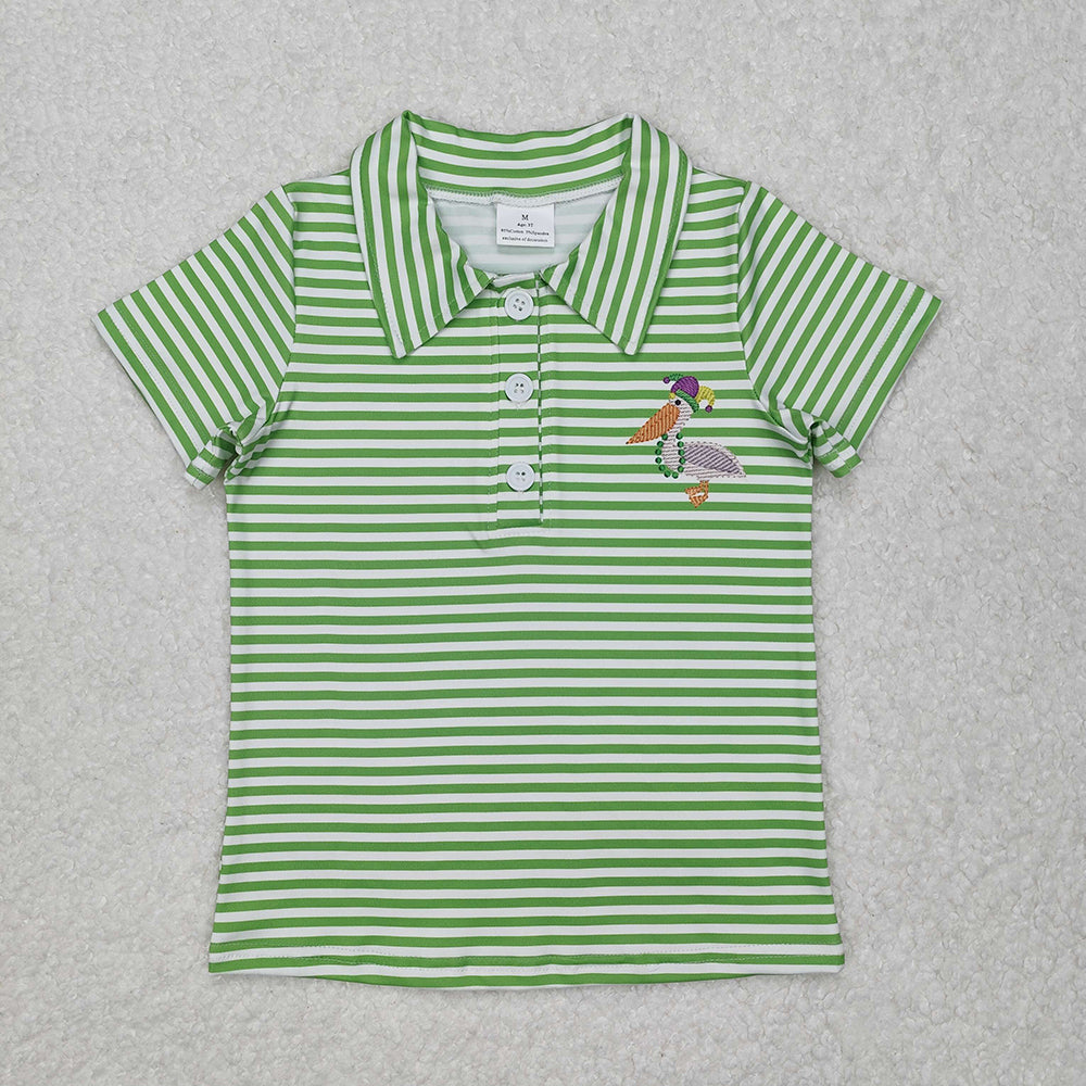 Baby Boys Green Bird Short Sleeve Tee Shirts Tops