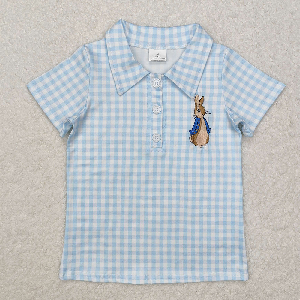 Sibling Baby Boys Short Sleeves Rabbits Cross Button Polo Shirts Top