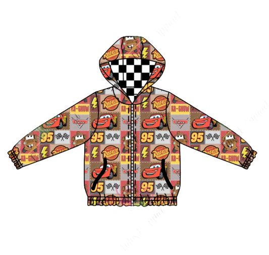 Baby Boys Cartoon Car Racing Zip Jackets Cardigan Tops Preorder