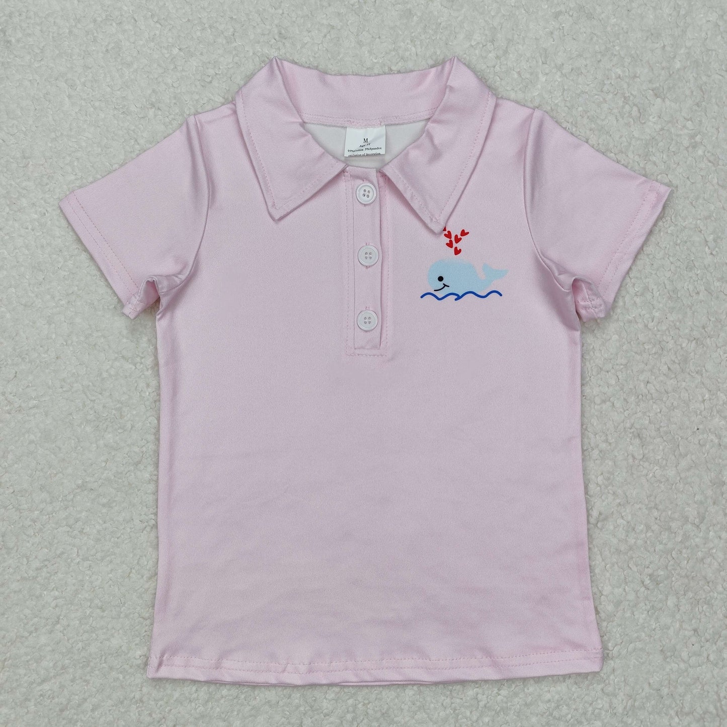 Sibling Baby Boys Whale Ducks Heart Short Sleeve Valentines Pullovers Top