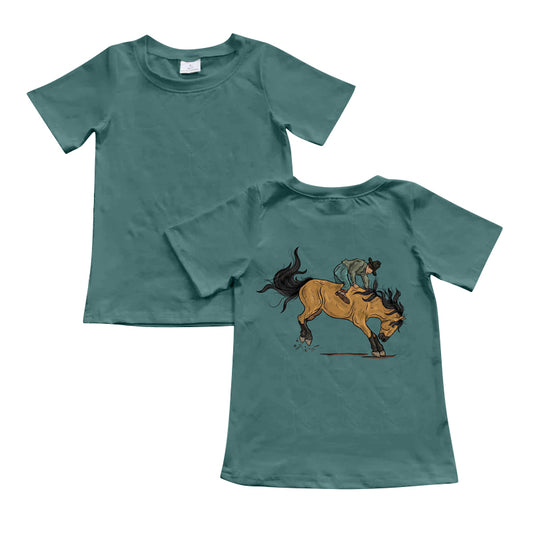 Baby Boys Western Rodeo Horse Short Sleeve Tee Shirts Tops Preorder