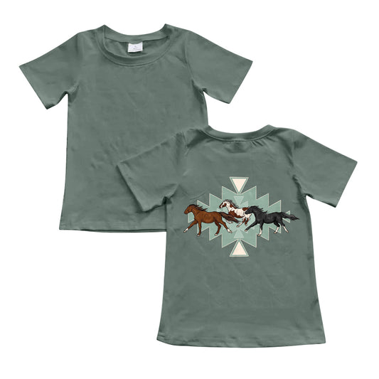 Baby Boys Western Horse Rodeo Short Sleeve Tee Shirts Tops Preorder
