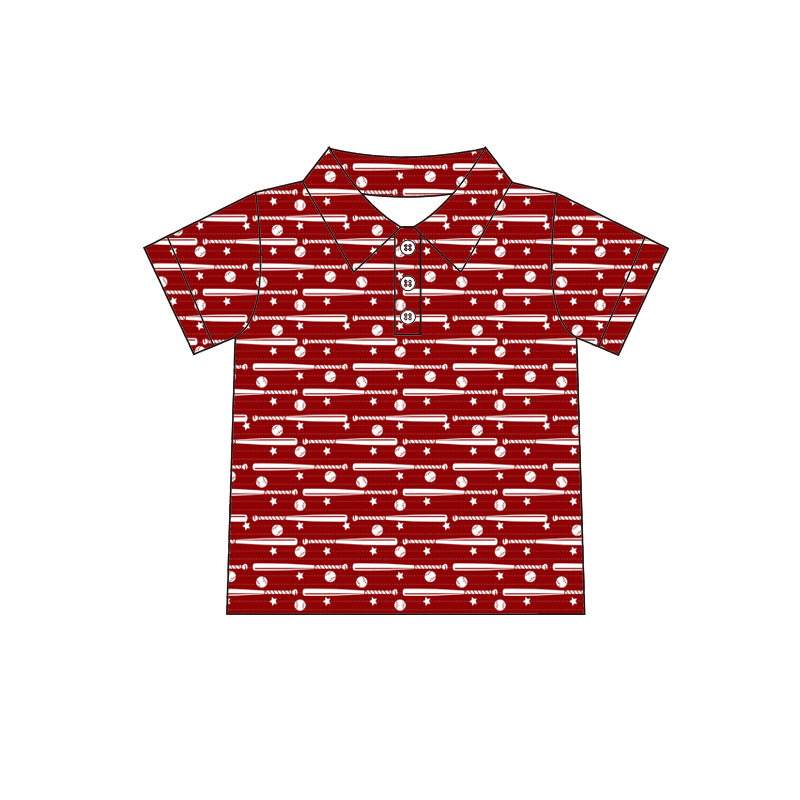 Baby Boys Baseball Red Short Sleeve Tee Shirts Tops Preorder